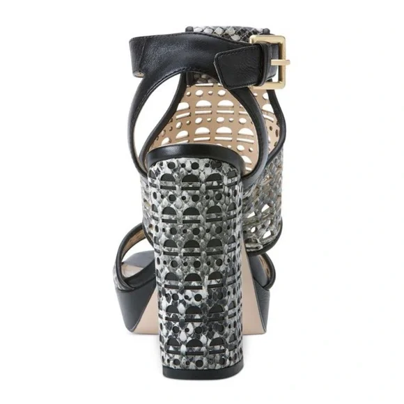 Calvin Klein Black and White Snake Platform Pump Formal Shoes 7 - Picture 11 of 14